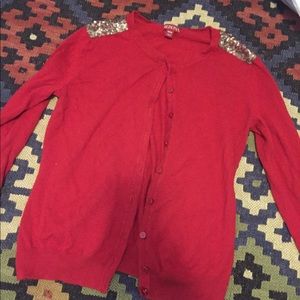 Red and bronze merona cardigan